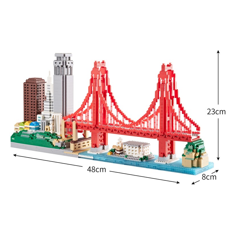 JXRLMB Architecture Skyline Collection San Francisco 3574PCS Micro Mini Blocks
