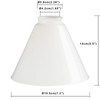 Permo Lighting Fixture Replacement Funnel Flared White Glass Shade