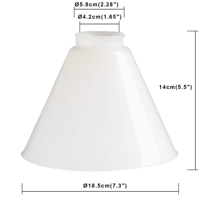 Permo Lighting Fixture Replacement Funnel Flared White Glass Shade