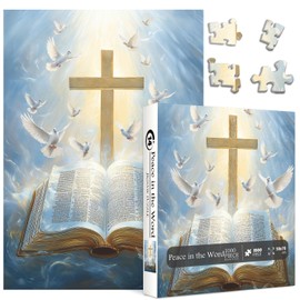 Cross Puzzles for Adults 1000 Pieces, Religious Bird Jigsaw Puzzles, Bible Catholic Puzzle Christian Faith Inspirational as Home Decor