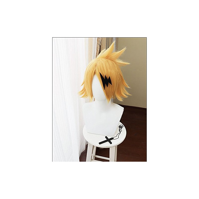 [二番目の城] 耐熱コスプレウィッグ 稲妻髪飾り付 僕のヒーローアカデミア 上鳴電気 パーティー 変装 コスチューム cos wig