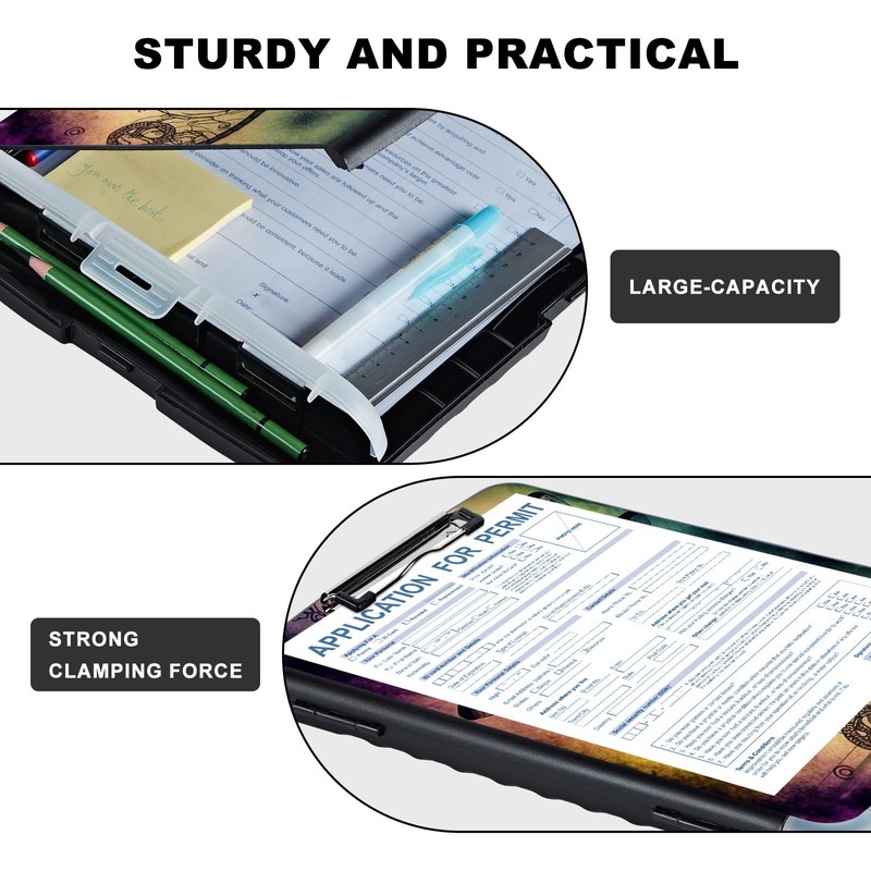 Clipboard with Storage,Storage Clipboard with Pen Holder,Heavy Duty Plastic Storage