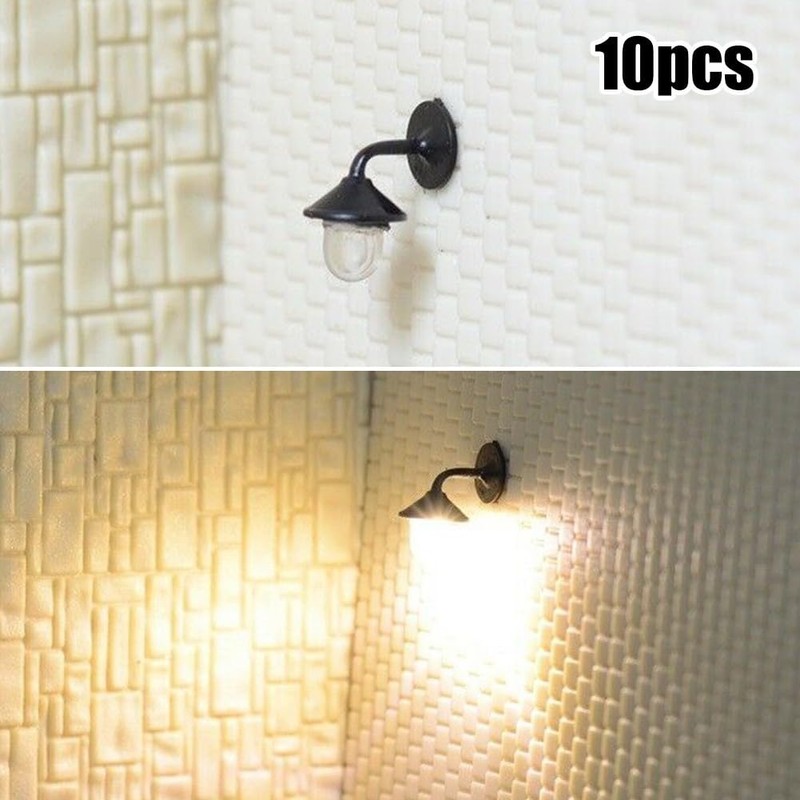 10PCS LED Wall Lights Model Railway HO Scale 1:87 Hanging