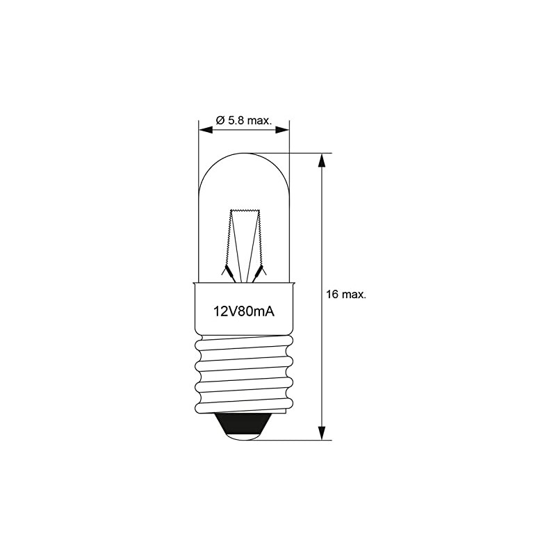 Set of 10 WireThinx Small Lamps Subminiature 1.00 W 12