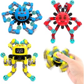 Cevioce Transformable Fidget Spinner Toys for Kids and Adults,3 PCS Easter Basket Stuffers Finger Sensory Toy for Teens with Autism ADHD Anxiety Relief,Birthdays Gifts for Boys Girls Travel Game