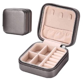 Mini Jewellery Box Organizer，Portable Jewelry Case，Small Jewelry Box For Travel，Travel Case Organizer For Rings Earrings Necklace Bracelets, Best Gifts For Women Girls (Black)