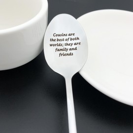 Cousin Gifts for Women Christmas Birthday Gifts for Cousin Engraved Spoon Gift for Women Girl Cousin Mothers Day Graduation Wedding Thanksgiving Valentines Day Gifts for Cousin