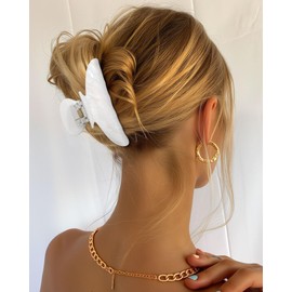 HAIMEIKANG 3 PCs Hair Bow and Acrylic Hair Claw Clips with Hair Scrunchies for Women and Girls, Strong Hold Non-slip Jaw Clips for Thick Thin Hair