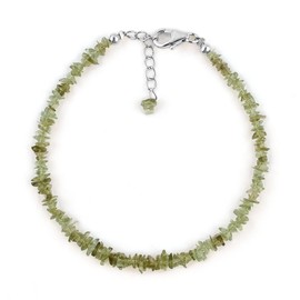 Real Raw Moldavite Rare Green Natural Rough Crystals Gemstones Full Dainty Premium Women Bracelets Chakra Birthstone Gifts For Mom S925 Silver Chain 8 inch Jewelry (Tektite Celestial)