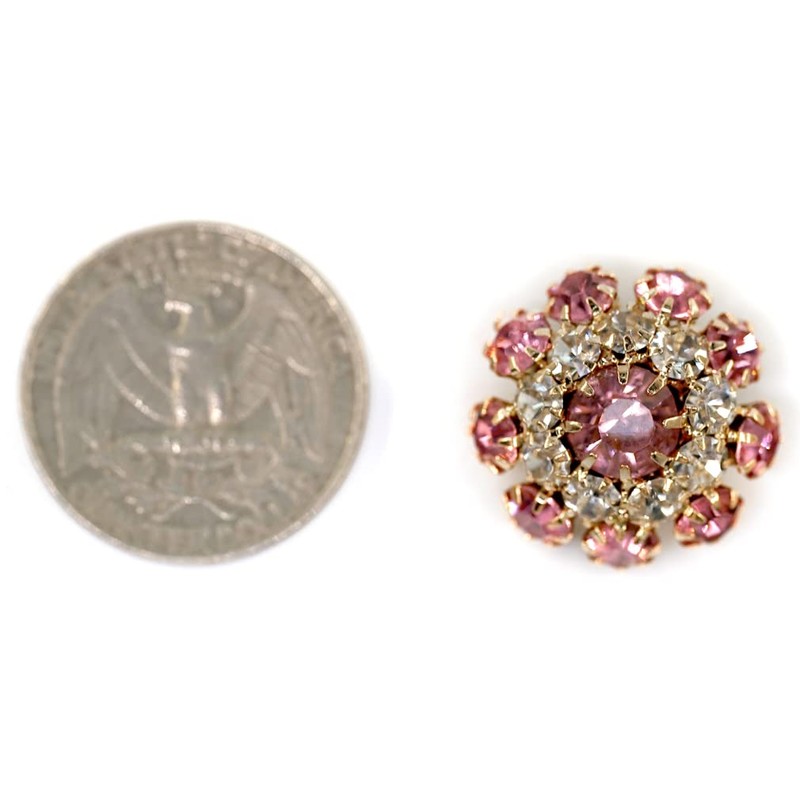 10 pcs Fancy Rhinestones Sewing Metal Shank Buttons for Coats
