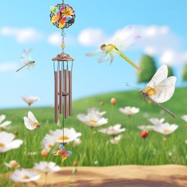 Butterfly Wind Chimes for Outside 32in, Butterfly Gifts for Mom, Grandma, Women, Friends, Sister, Girl, Female,Wife,Coworker for Birthday Thanksgiving Christmas Mothers Day