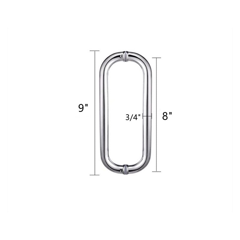 Ranbo Hardware 8" Back to Back Tubular Shower Door Pull