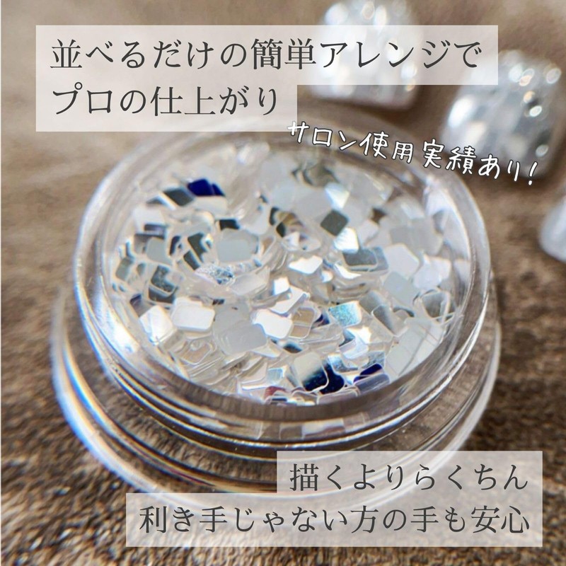 trekko Nail Hologram Holo Nail Parts Resin Deco Parts Silver
