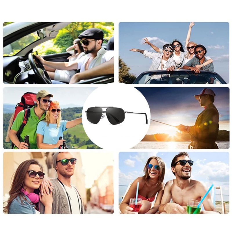 YAMEIZE Polarised Sunglasses Aviator Vintage Round Classic Metal Frame Unisex