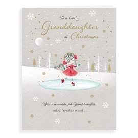 Piccadilly Greetings Character Christmas Card Granddaughter - 8 x 6 inches