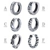 LUXSTAR Men's Hoop Earrings, 6 Styles, Single Ear, Hypoallergenic, Stainless