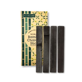 Bamboo Charcoal Village Bamboo Charcoal for PET Bottles (Small), Set of 4, Sold directly from Kiln Pottery, Organic Moso Bamboo Specifications, Chlorine Removal, Mineral Supplement, Reusable