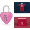 2 Pcs Pink Love Heart Shape Combination Padlock for Girls