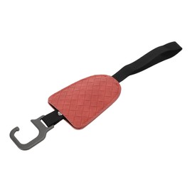 Partuto 1 Pcs Universal Car Seat Headrest Hook for Most Car, SUV, Truck Car Seat Back Organizer Hooks Sturdy Faux Leather Metal Red 10.63"x2.6"