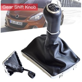 car passion Manual Shift Lever Cover + Knob + Retaining Ring Compatible with Vauxhall Astra H 2004-2010 5 Speed Set Complete Replacement Part