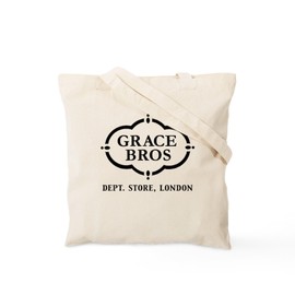 CafePress Grace Brothers Tote Bag Natural Canvas Tote Bag, Reusable Shopping Bag