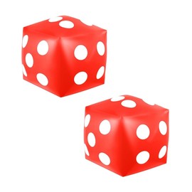 JAMAKALA Inflatable Dice Giant Inflatable Dice, 2Pcs Red Jumbo Dice Large Dice, Inflatable Dice Toys for Games Props Pool Party Favour, 30cm
