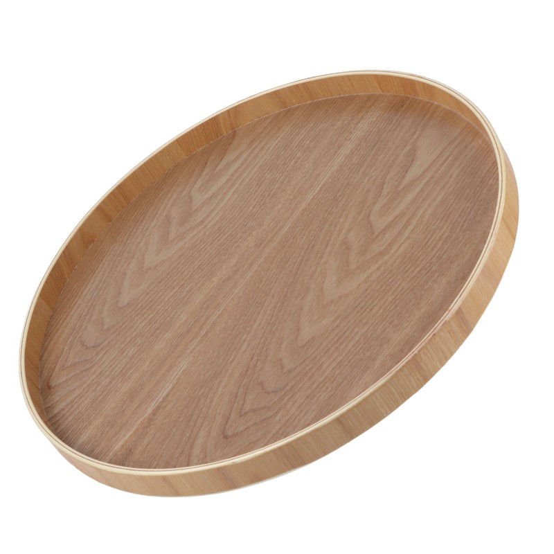 Round Shape Solid Wood Tea Coffee Snack Food Meals Serving