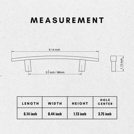 HESTIA HARDWARE 10 Pack - Brushed Gold Curved Cabinet Pull Modern Gold Cabinet Handle - 3-3/4 Inch Hole Center Dresser Pull 96mm (Z3.10.L)