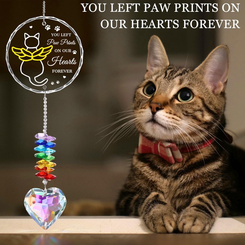 Cat Memorial Gifts for Loss of Cat Suncatcher Crystal Window