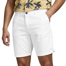 JACK & JONES Jjibowie Jjshorts Solid Sa STS Chino Shorts Men’s, White