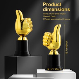 volumoon 12 PCS Golden Trophy Awards, 15.2cm/13cm Mini Plastic Trophies for Kids, Bulk Small Star Trophies for School Award, Parties, Celebrations, and Sports Events (13cm)