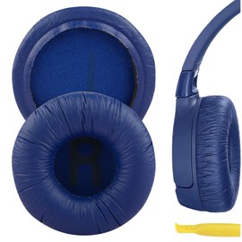 Geekria Earpads QuickFit Compatible Pads for JBL JR300, JR300BT, T450BT, T500BT, Tune 500, Tune 500BT, Tune 510BT, Tune 600BTNC Headphones Pads Ear/Ear Cups (Leatherette/Blue)