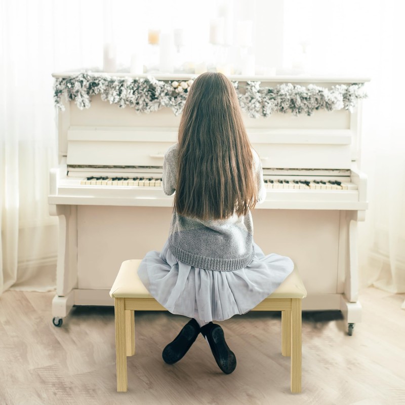 ZHRUNS Duet Piano Bench Wooden Keyboard Bench with Storage Compartment,