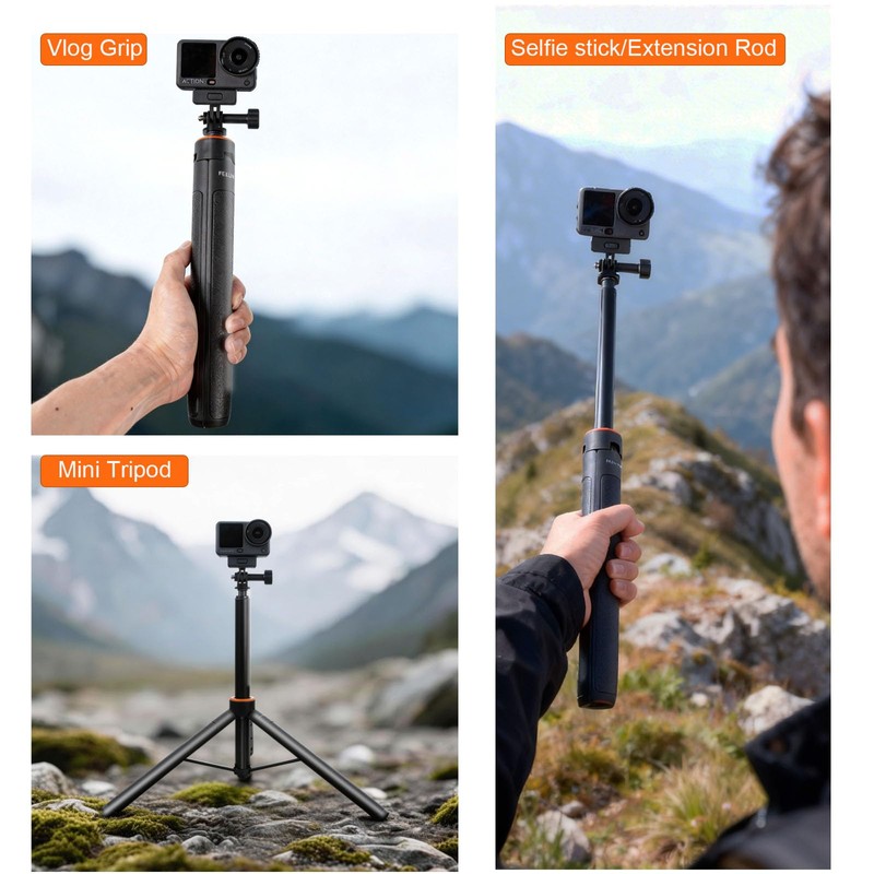 53" Osmo Action 6 Camera Selfie Stick Tripod, Magnetic Quick