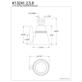 Kingston Brass K132A5 Designer Trimscape Showerscape 2-1/4-Inch Shower Head, Oil Rubbed Bronze