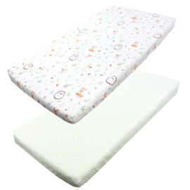 TupTam baby fitted sheet children fitted sheet for baby bed cot pack of 2, Glade/Polka Dot Green, 60 x 120 cm