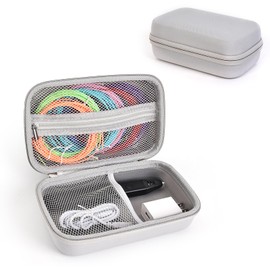 TATAVR Case Compatible with 3Doodler Start+ Essentials for 3D Pen Set for Kids, Carrying Holder Fit for Printing Pens, Storage Organizer for Printing Filament Refill, Micro-USB Charger (3D-04B-Grey)