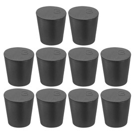 sourcing map Rubber Tapered Plug 18mm to 24mm Solid Test Tubes Bungs Stopper Black for Lab Home 10 Pieces