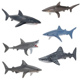 6Pcs Shark Toys, Shark Bath Toy, Mini Sea Animal Figures, for Marine Animal Collectors, and Marine Knowledge Education, Birthday Gift For Kids Toddlers