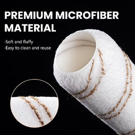 Mister Rui Cubiertas para rodillo de pintura de 9 pulgadas, paquete de 6, las más populares para renovación del hogar, microfibra de alta densidad de 0.9 cm, lavables