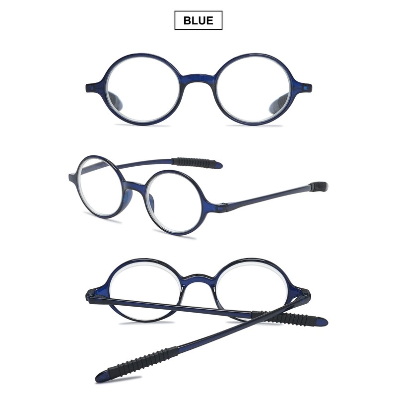 VEVESMUNDO Reading Glasses Round Men Women Flexible Bendable Eyeglasses Readers