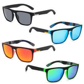 FeiOne 4 Pairs of Sunglasses Men and Women, Party Glasses, Sunglasses Men/Women Available, Party Glasses, Sports Fashion Sunglasses, UV Protection, Unisex, black