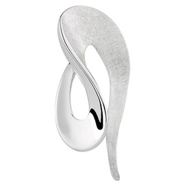 Vinani Design Pendant Intertwined Elegant Curved Brushed Shiny with Sterling Silver 925 Snake Chain Italy 2AMG-S00, Sterling Silver, No Gemstone