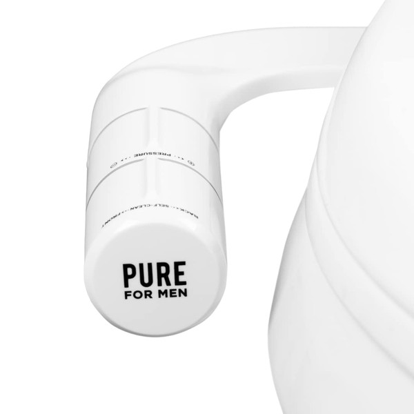 Pure for Men Bidet Toilet Seat Attachment for Home | Dual Self-Cleaning Nozzle (Frontal & Rear Back), Non-Electric Sprayer, Adjustable Water Pressure & Easy to Use | Sleek & Minimalist Design (White)