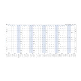 Filofax Calendar Diary Refill, A5 Size, Horizontal Year Planner, White Paper, English, 2025 (C68506-25)