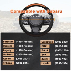 GIANT PANDA Steering Wheel Cover for Subaru Forester, Car Steering Wheel Cover for Subaru Outback and Crosstrek - Orange