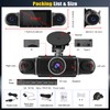 CAMECHO 4 Channel Dash Cam Car, 360° Rotatable Front Rear