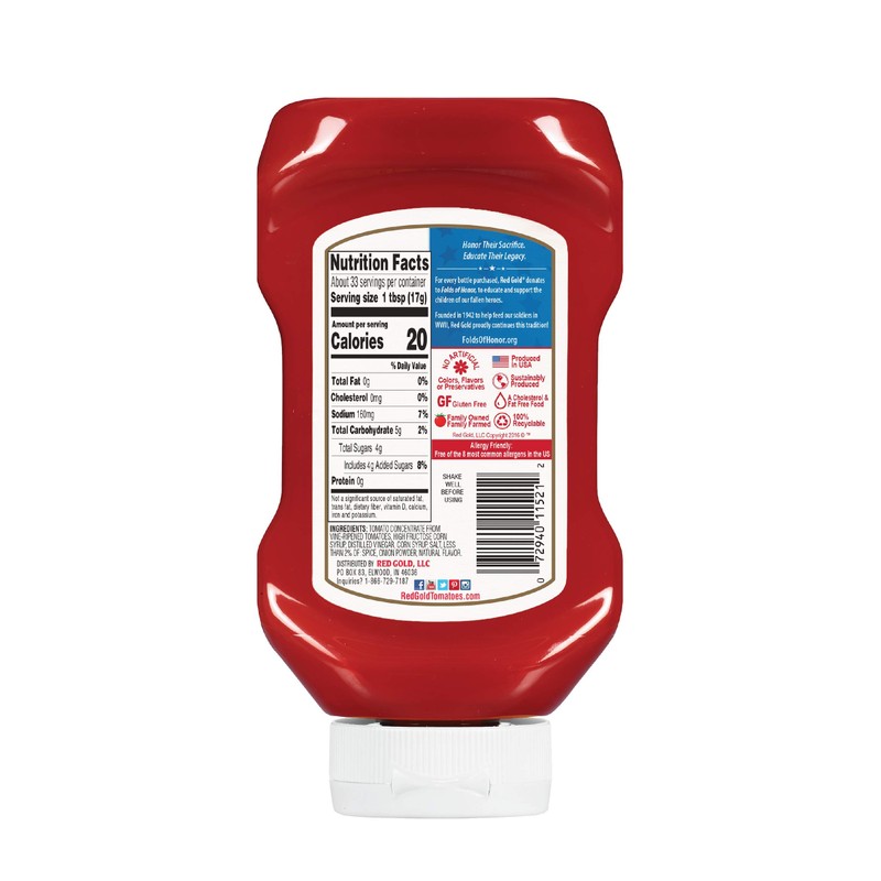 Red Gold and Folds of Honor Tomato Ketchup, Kosher and