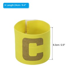 PATIKIL 9.4x2.5" Soccer Captain C Band Set of 2 Nylon Elastic Arm Badges Youth Adult Adjustable Team Training Yellow
