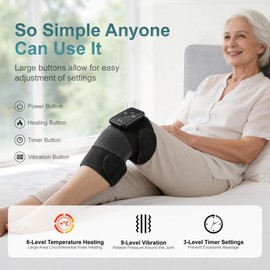 LEERCON Knee Massager with Heat Cordless Heated Knee Brace with Vibration